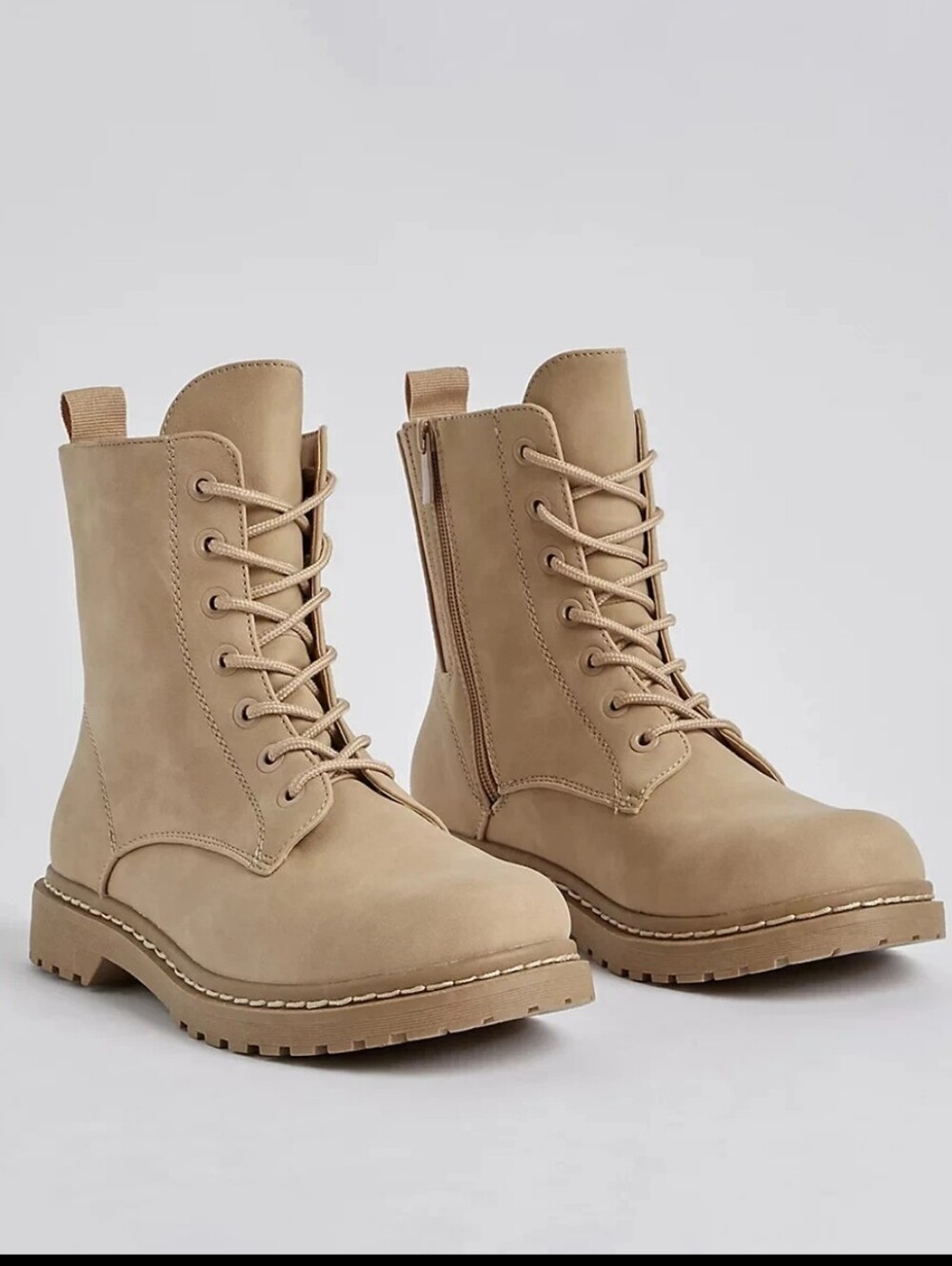 Torrid Stevie Lace Up Combat Boot Tan Plus Sz 10 WW